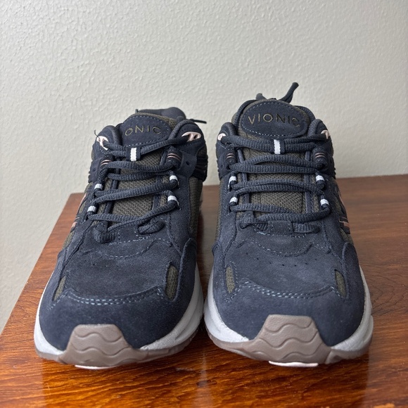 Vionic 23Walk 2.0 Women’s Walking Sneakers Gray Khaki Pink Accents Size 8 - Picture 2 of 5